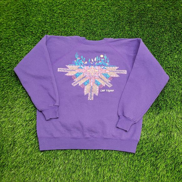 Vintage Hanes Sweatshirt Womens Medium 20x21 Las-Vegas USA - Picture 1 of 12